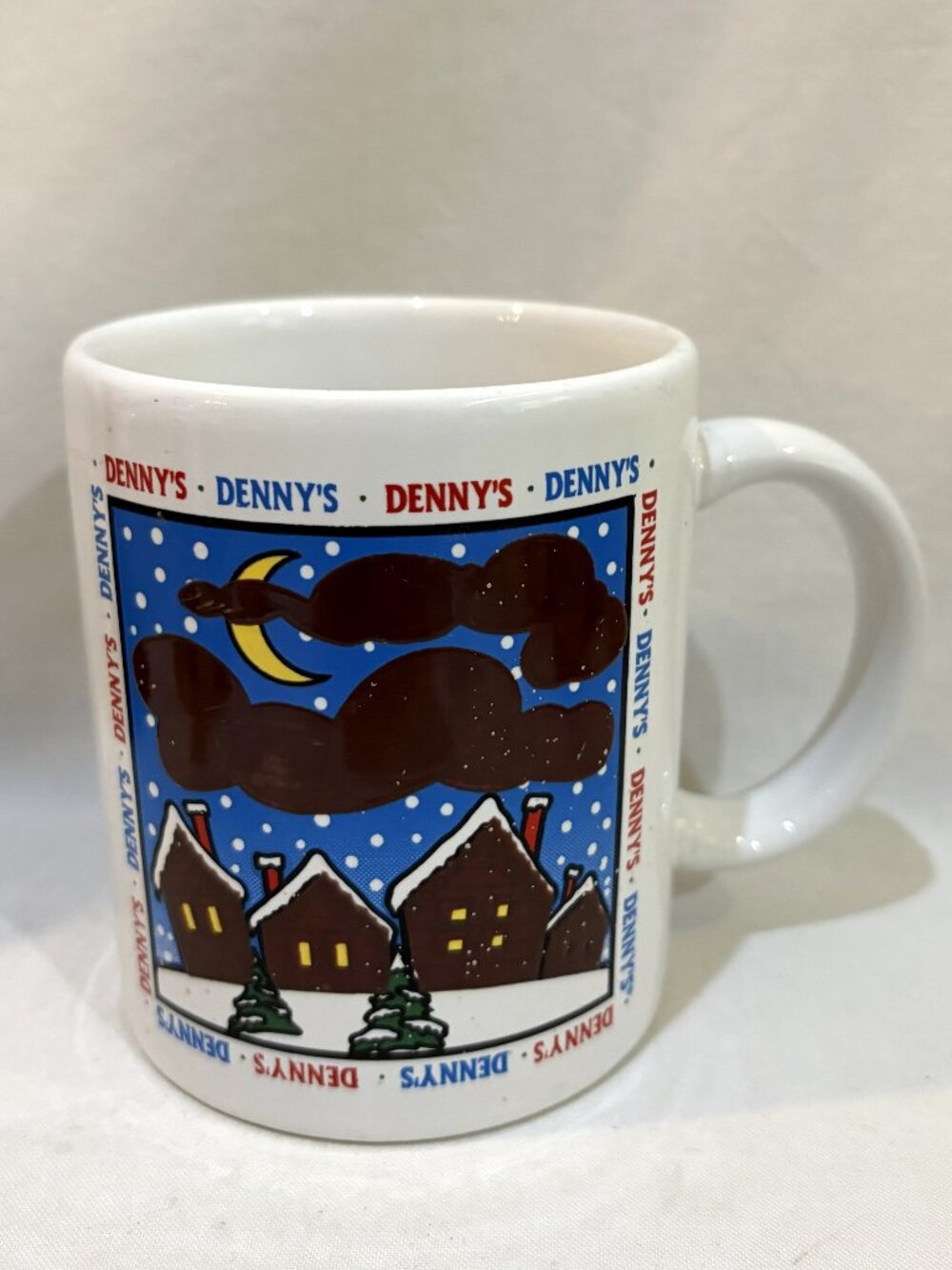 Denny's Color Changing Mug Pour Hot Beverage to Reveal PEACE and Doves in Sky